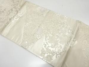 幾何学に華紋唐草模様織り出し　袋帯